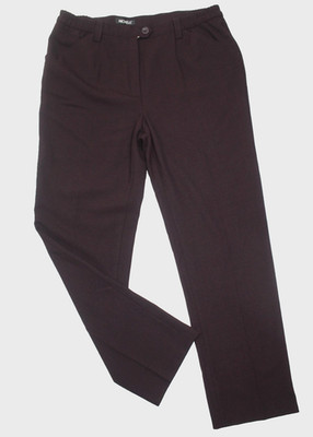 Michele Hose Damen UK 18 kurz burgunder Wollmischung Smart Slim Bürohose