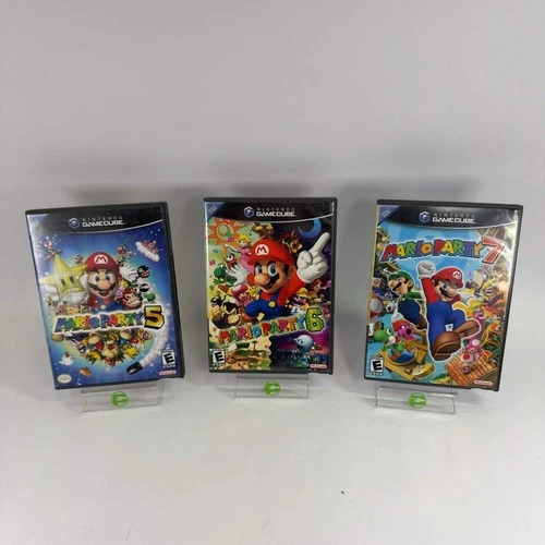 Lot of 3 Nintendo GameCube Games Mario Party 5 6 7