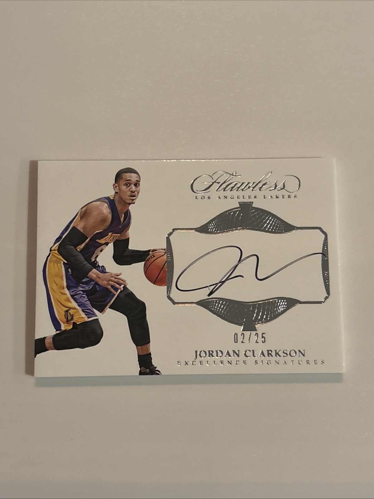 Jordan Clarkson 2016 Flawless Excellence On Card Auto /25 Lakers Rookie RC