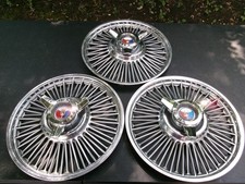 Vintage 1965 Ford Mustang Three Bar Wire Spinner 14 Hubcaps Wheel Covers Vintage 1965 Ford Mustang Three Bar Wire Spinner 14 Hubcaps Wheel Covers