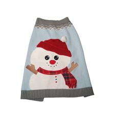 Time for Joy XXXL Dog Sweater Blue Snowman Fa...