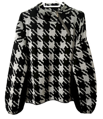 Pullover MONARI 99% Baumwolle Schwarz-Grau Gr. 40/42 - s. Maße unten!