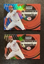 2022 Topps Update Hunter Greene Generation Now Black /299 RC Rookie Reds + Blue