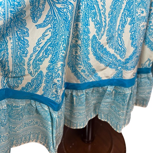 Tracy Reese dress size 2 Y2K maxi slip beaded corset cream blue silk vtg Mermaid - Picture 12 of 14
