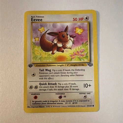 Pokémon TCG Eevee Jungle 51/64 50 HP Common 1st Edition Regular English