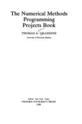 The Numerical Methods Programming Projects Book Hardcover Thomas