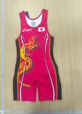 Red Vintage Asics Japan Wrestling Singlet
