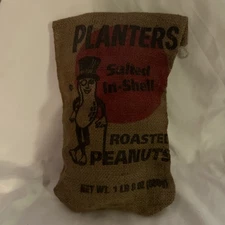 One Planters Mr. Peanut Vintage Nut BURLAP Sack WILKES BARRE PA