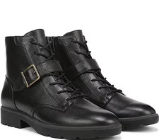 Vionic Catina Leather Buckled Hardware Strap Ankle Booties