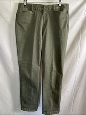 Eddie Bauer Women's Legend Wash Stretch Curvy Straight Pants Sz 8 Green