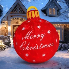 4FT Giant Merry Christmas Inflatables Outdoor Decorations Blow Up Cute Christ...