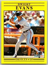 ⚾ 1991 Fleer Update #U-2 Dwight Evans Baltimore Orioles