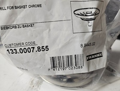 Franke / Lira Genuine 903C Replacement Strainer Basket In Chrome