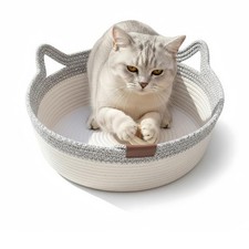 Cat Basket Handwoven Cotton Rope Enrichment Bed Stimuli Instinct Cats