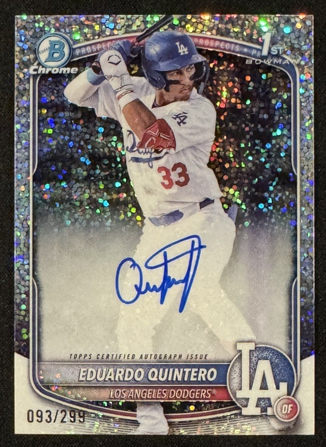 EDUARDO QUINTERO 2025 Bowman Chrome 1st Auto Speckle Refractor #/299 view 1