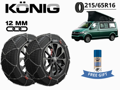 KONIG Schneeketten 12mm X12PRO GR 230 215/65 R16 Für VW California T6 Geschenk
