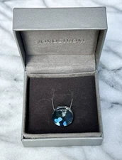 Suzanne Kalan London Blue Topaz Round Pendant 16.5” 14k White Gold Necklace