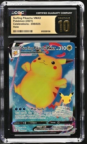 Surfing Pikachu VMAX 009/025 - Pokémon Celebrations CGC 10 Pristine