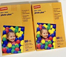 Lot of 2 Staples Photo Plus "Gloss" Inkjet Photo Paper 60 each 4" X 6" New