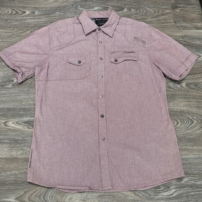 Marc Ecko Cut & Sew Short Sleeve Button Down Shirt  Size Large Y2K 