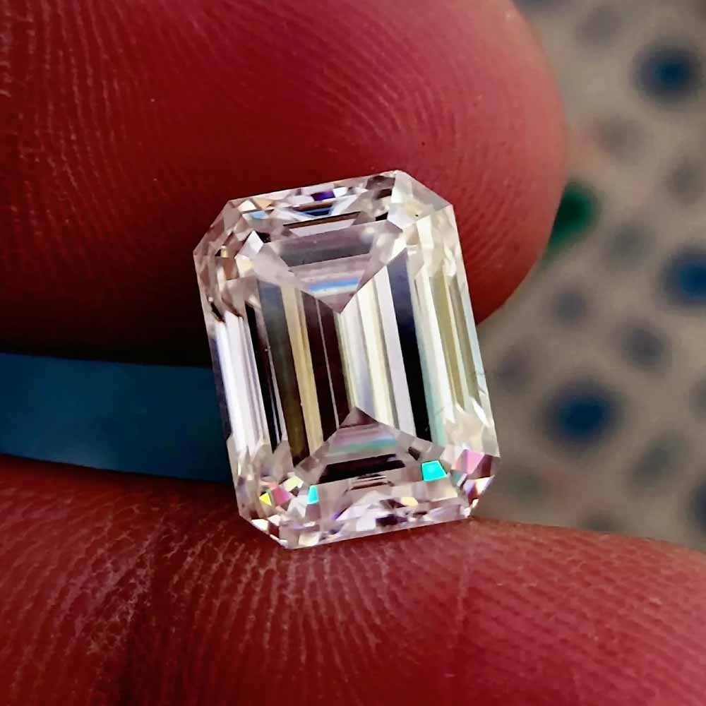 9x7mm Emerald Cut VVS1 Moissanite Loose Stone 1 Pcs Colorless GRA Certified Gem