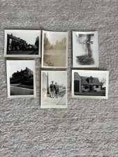 WWII England Photo Lot U.S. Army Officer Couple Bomb Damage Original 6 Photos