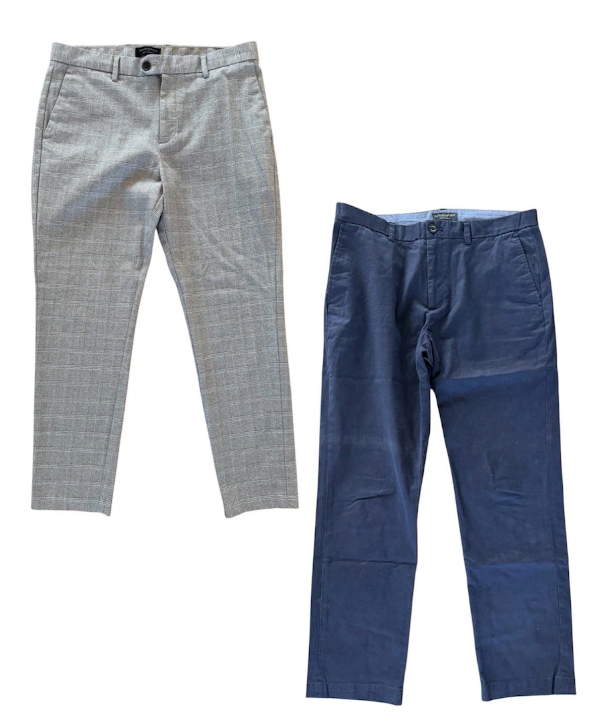 Banana Republic Slim Khaki Plaid & Navy Chinos Men’s 35x32 / 34x32
