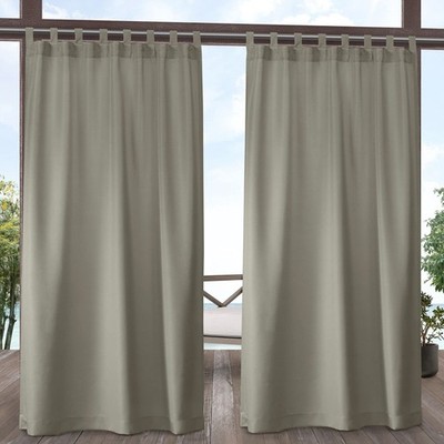Exclusive Home Cabana Solid Indoor/Outdoor Light Filtering Hook-and-Loop Tab ...