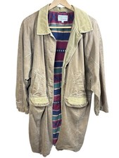 VTG 90s Brandon Thomas Barn Chore Coat Duster Striped Blanket Lined Size Large