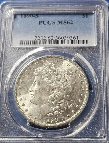 1890 S Morgan Dollar. PCGS MS62