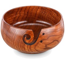 Portable Wooden Yarn Bowl 6" - Ideal for Crocheting  Tangle-Free Knitting