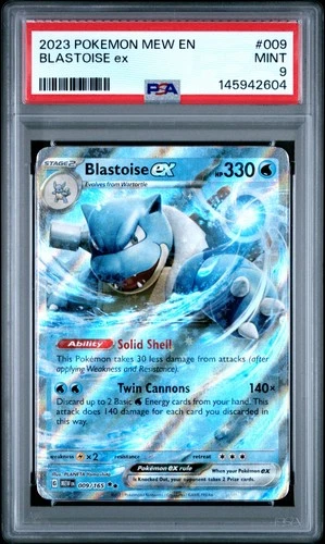 2023 POKEMON MEW EN-151 #009 BLASTOISE EX PSA 9