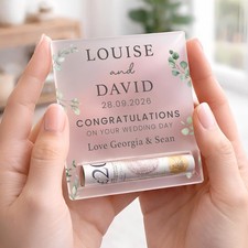 Personalised Wedding Day Gift, Just Married Cash Holder Money Gift Wallet