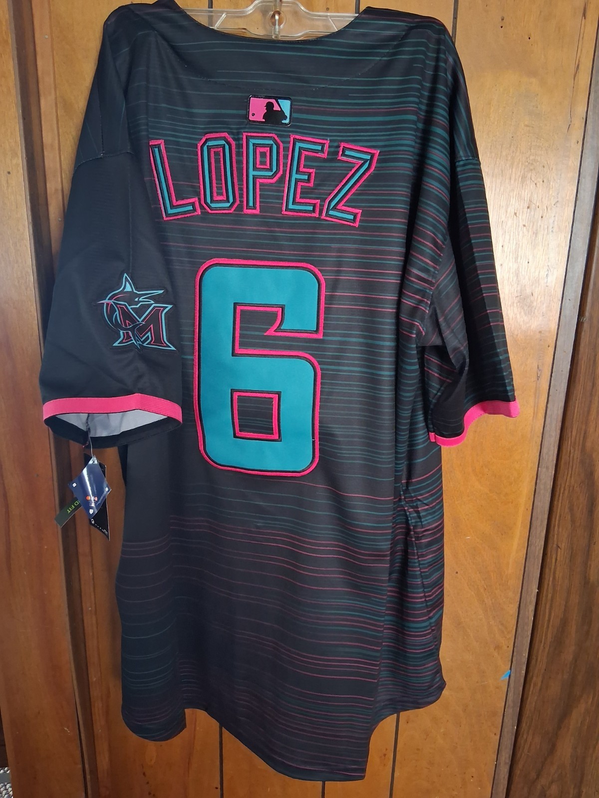 Mystery Sports Card With Otto Lopez Miami Marlins XXL City Connect Jersey