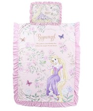 Disney Ruffled Single Duvet Cover and Pillowcase Set, Rapunzel, Pink, 426094
