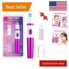 Efficient Portable Nose, Ear, and Eyebrow Trimmer with Stainless Steel Blades