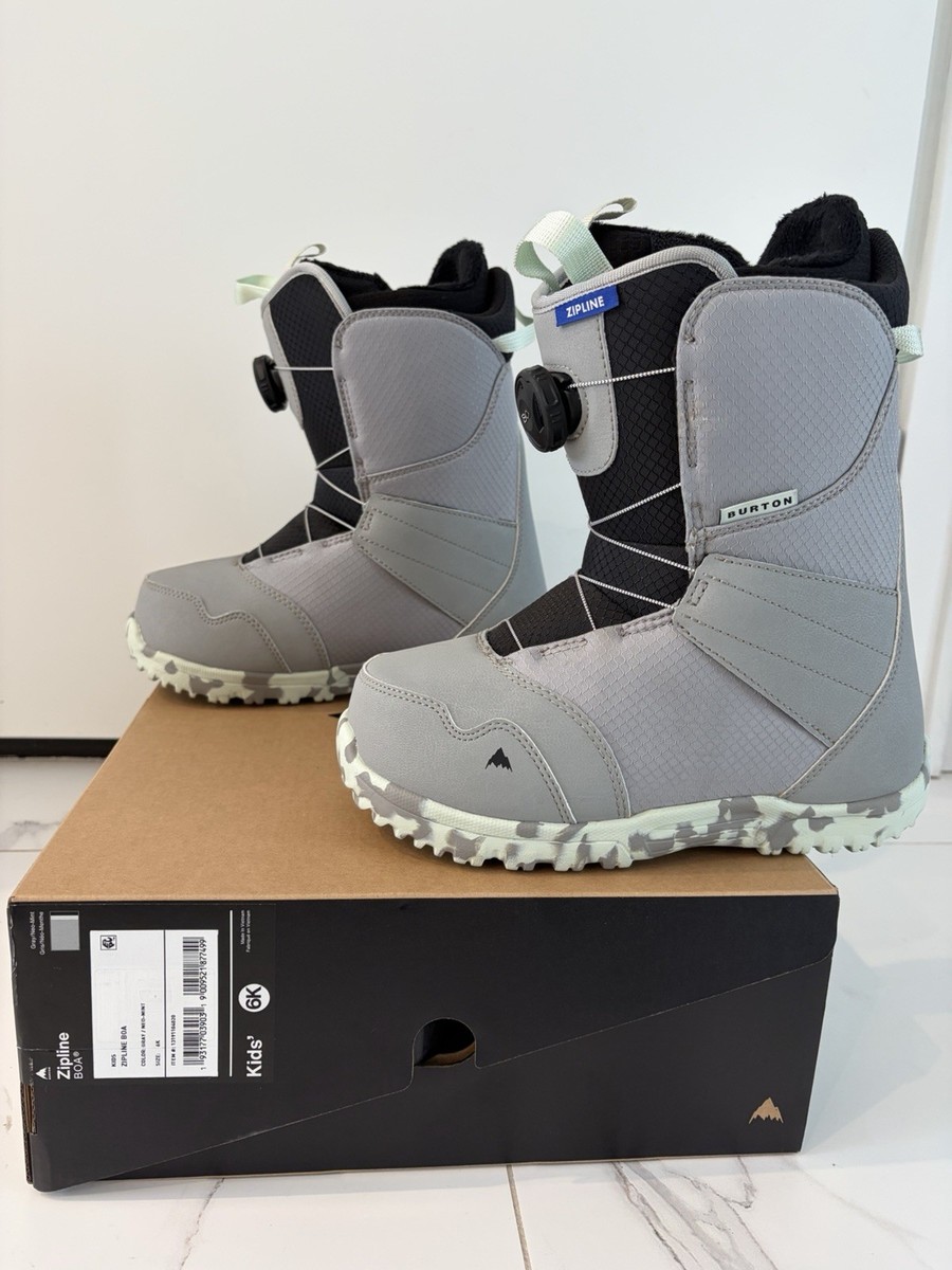 Burton Zip line Boa Snowboard Boots Kids Size 6K | eBay