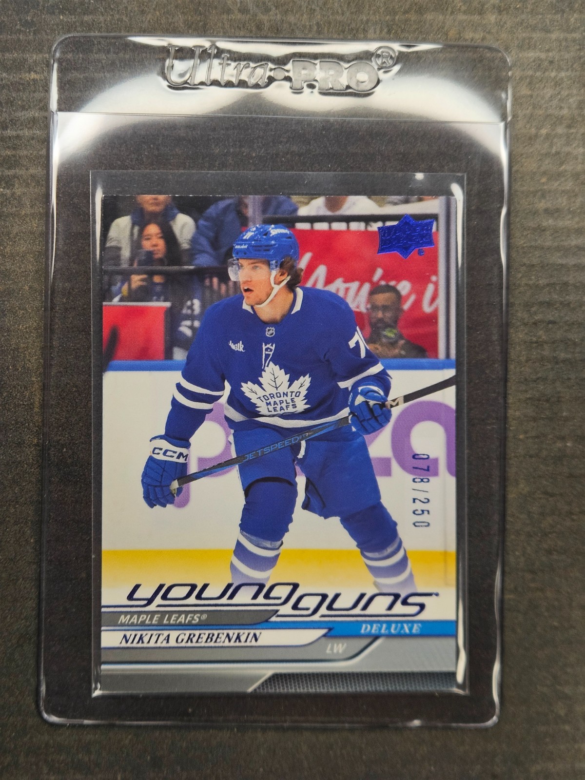 2024-25 UD Young Guns Deluxe Nikita Grebenkin /250 #714 Toronto Maple Leafs