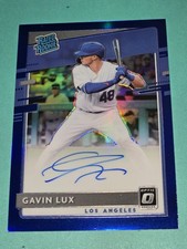 2020 Panini Donruss Optic - Rated Rookie Signatures Gavin Lux #RRS-GL Blue Prizm