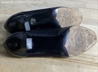 Vintage 90s Prevata Black Leather Fabric Kitten Heel Pumps Size 8C — photo 5