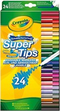 CRAYOLA SuperTips Washable Markers - Assorted Colours 24 Count (Pack of 1) 