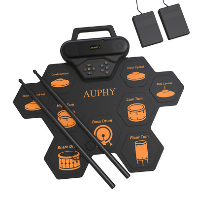 Electronic Roll Up Drum Kit Silicone Portable Electric Hand Roll Drum Kit 9 Pad
