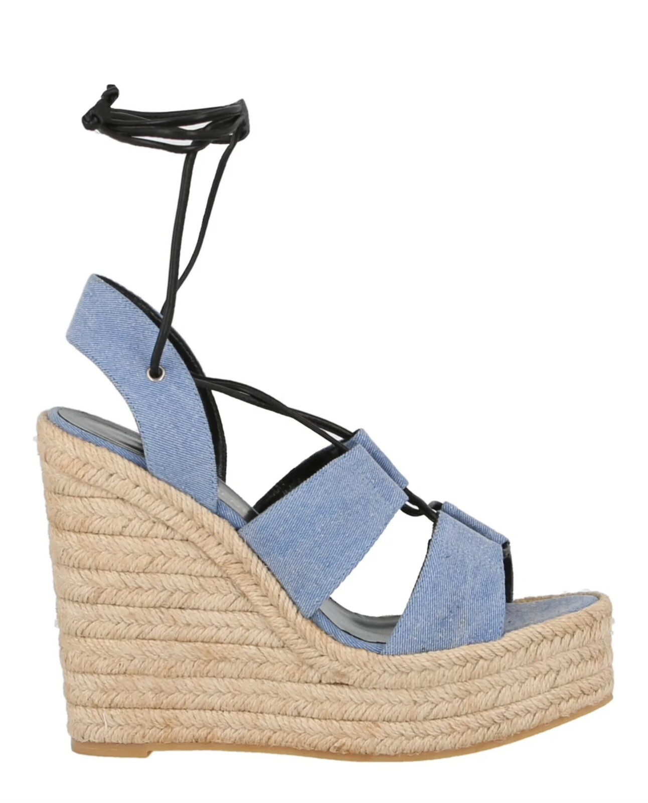 Sandali Saint Laurent YSL Espadrille Zeppe Denim Plateau Zeppe US 6 IT 36