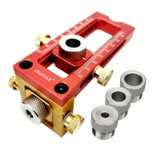Adjustable Screw Jig 2-in-1 Cross Dowel Drill Guide Kit Woodworking Pocket Hol