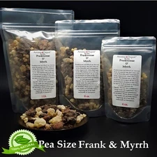 Frankincense Pea Size and Myrrh Resin Incense Granular Mix 1oz to 10Lb Shaumerio