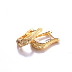 Authentic Women Unique Hoop Earring 18k Yellow Gold Plated Jewelry Cubic Zircon Earring