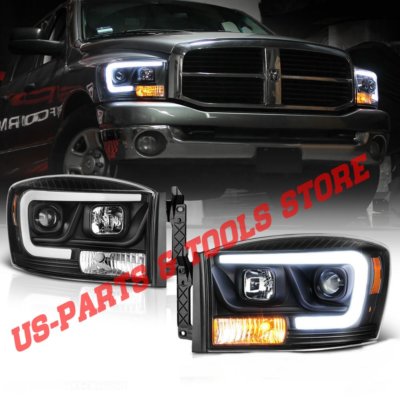 DODGE Ram 06 - 08 Projector Scheinwerfer Tube schwarz SATZ 2006 2007 2008