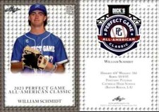 William Schmidt  1st Ever PRINTED 2023  LEAF PERFECT GAME AAC ROOKIE CARD #60