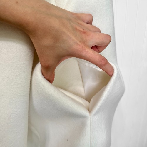 Talbots Women's Cream Coat Wool Blend Removable Fur Lined Collar - Picture 8 of 13