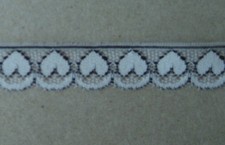CRAFT-SEWING-LACE"New Stock" 12mm Navy Blue/White Heart Design mtr var's avail 